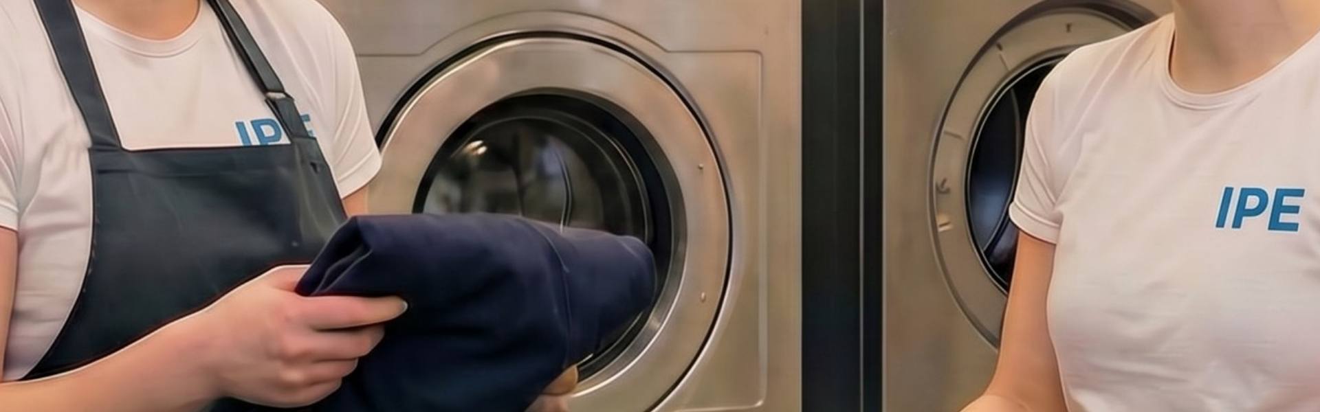 Ilmajoen Pesulan työntekijöitä pesulassa